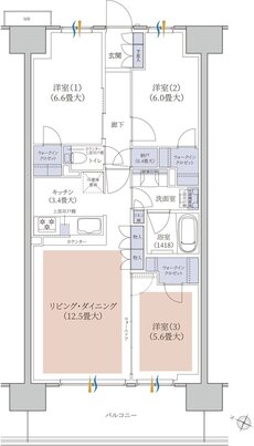 ブランズシティ千葉ニュータウン中央 間取り WE TYPE