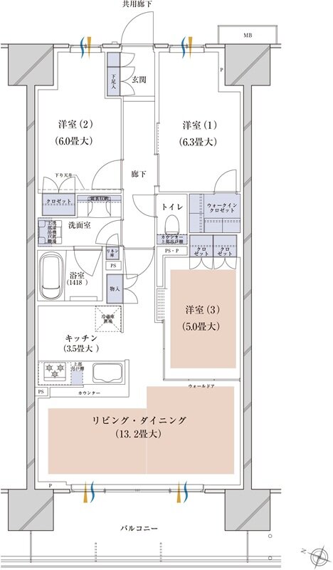 ブランズシティ千葉ニュータウン中央 間取り WD TYPE