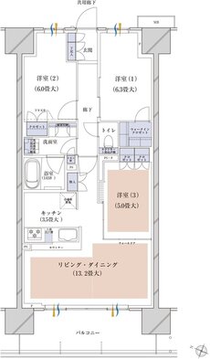 ブランズシティ千葉ニュータウン中央 間取り WD TYPE
