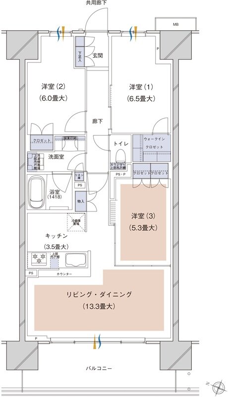 ブランズシティ千葉ニュータウン中央 間取り WF TYPE