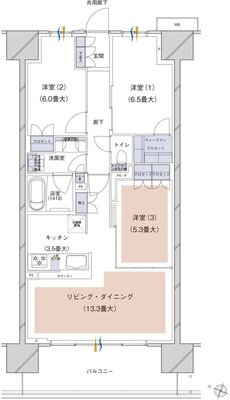 ブランズシティ千葉ニュータウン中央 間取り WF TYPE