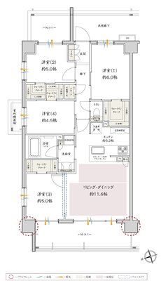 サンクレイドル津田沼III 間取り A type