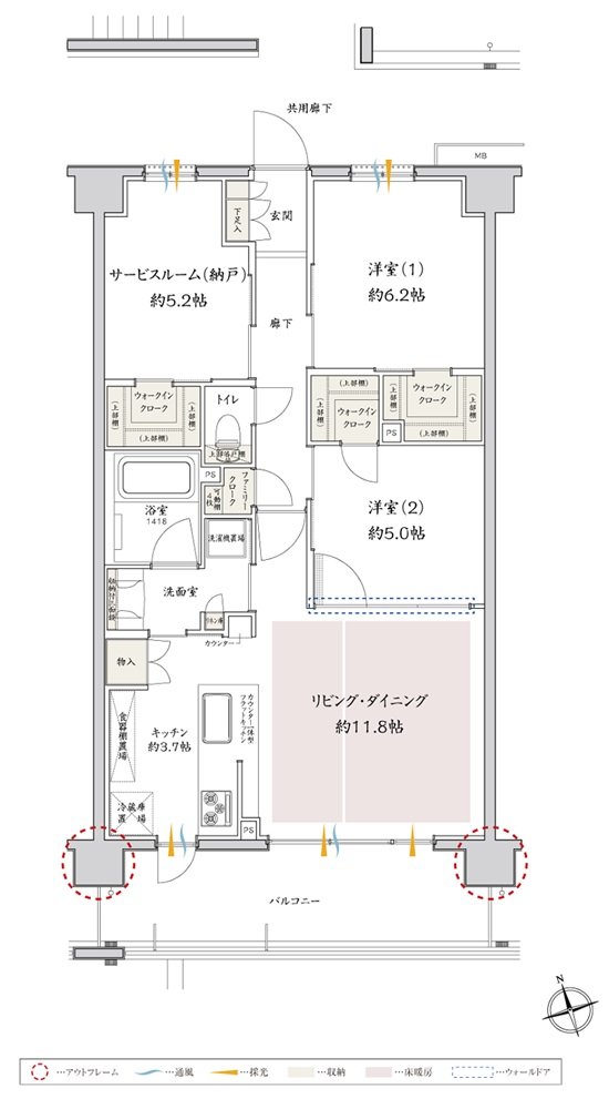 サンクレイドル津田沼III 間取り K type