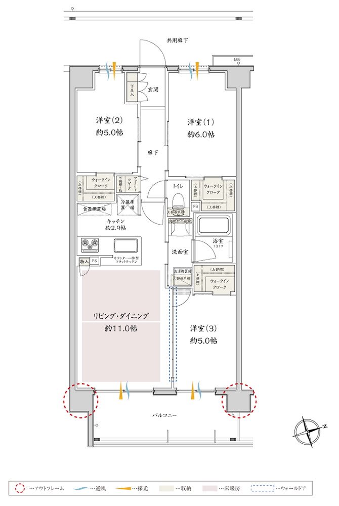 サンクレイドル津田沼III 間取り P type
