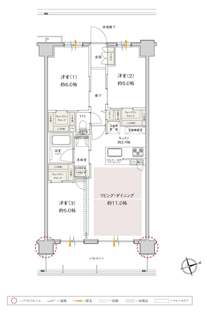 サンクレイドル津田沼III 間取り P'b type