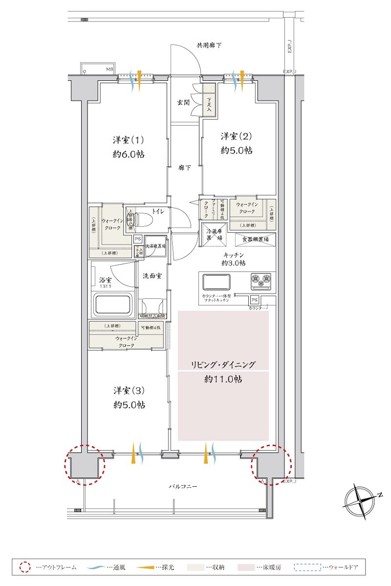 サンクレイドル津田沼III 間取り S type