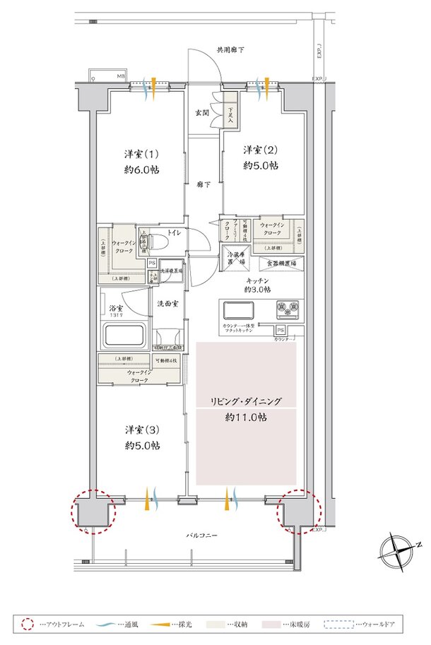 サンクレイドル津田沼III 間取り S type
