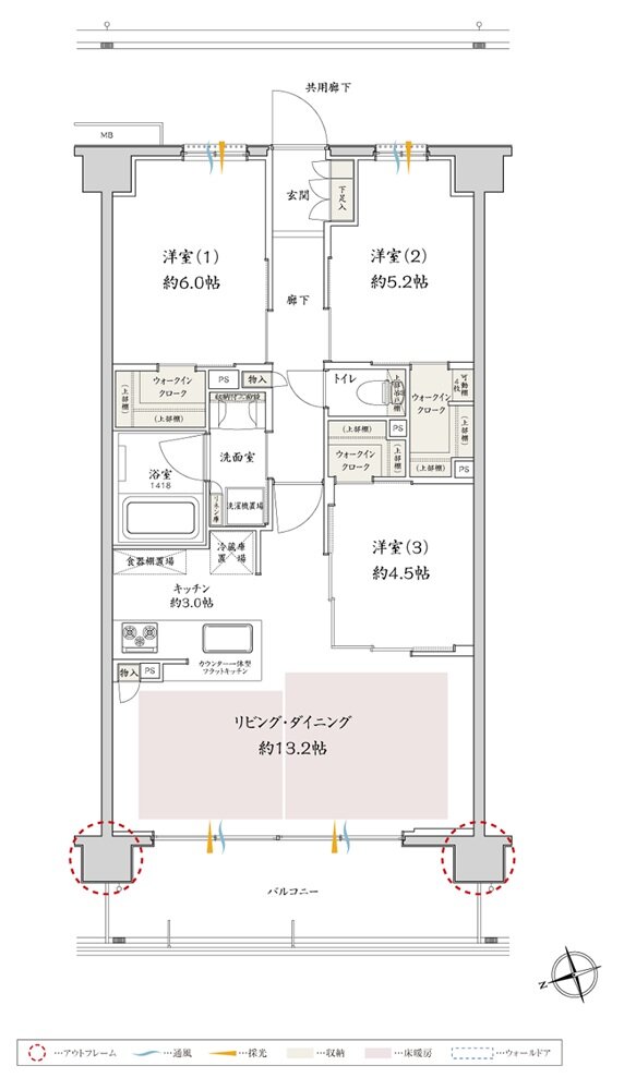 サンクレイドル津田沼III 間取り B' type