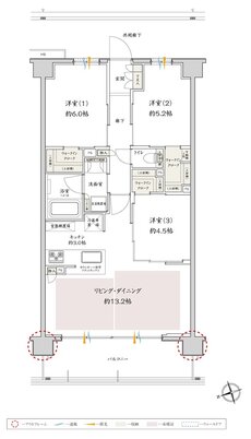 サンクレイドル津田沼III 間取り B' type