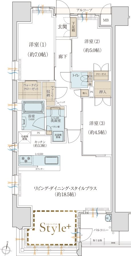 クレアホームズ鷹匠公園ザ・タワー 間取り A type