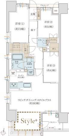 クレアホームズ鷹匠公園ザ・タワー 間取り A type