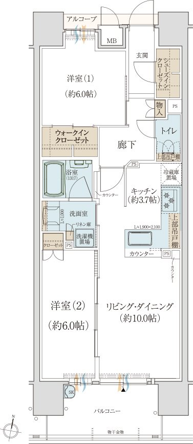 クレアホームズ鷹匠公園ザ・タワー 間取り B type