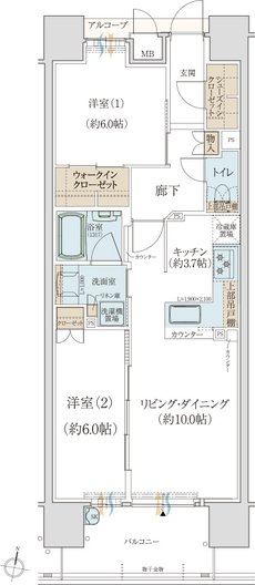 クレアホームズ鷹匠公園ザ・タワー 間取り B type
