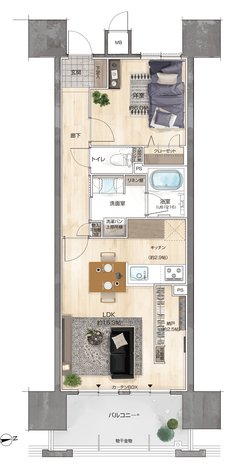 リコットタワー豊田 間取り B type Menu plan 2
