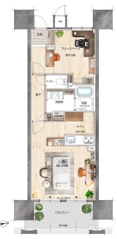 リコットタワー豊田 間取り B type SOHO