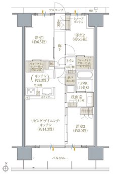 ヴェリテ金剛ルネ クロスサイト 間取り Oタイプ