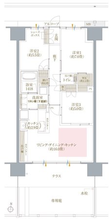 ヴェリテ金剛ルネ クロスサイト 間取り Qgタイプ