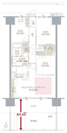 ヴェリテ金剛ルネ クロスサイト 間取り Qgタイプ