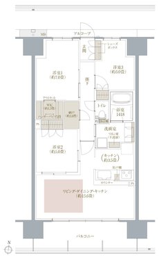 ヴェリテ金剛ルネ クロスサイト 間取り Pタイプ