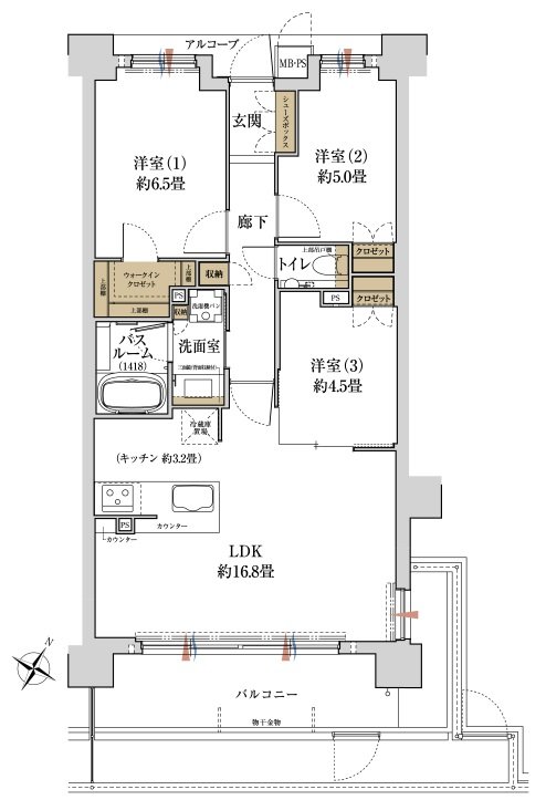 ワコーレ六甲ザ・レジデンス 間取り C1 type