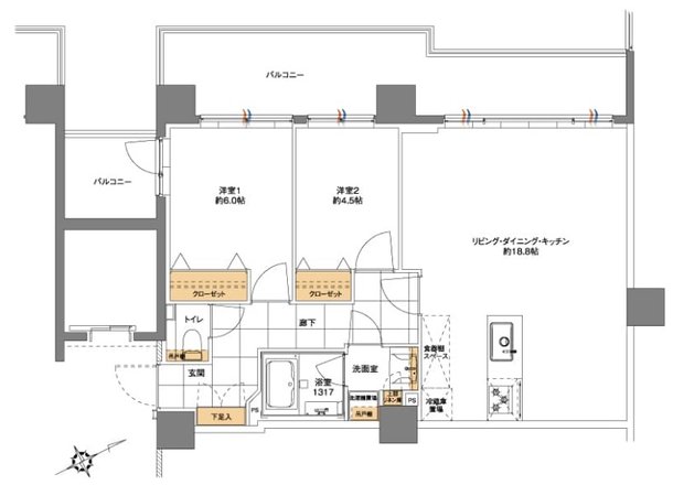 バースシティすずかけ台 間取り C2タイプ