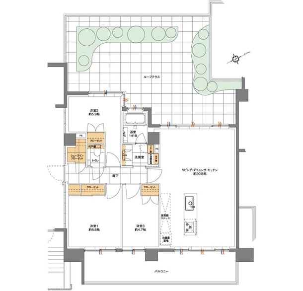 バースシティすずかけ台 間取り Irタイプ