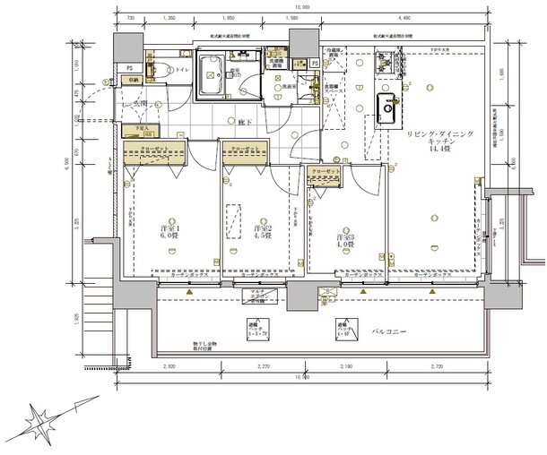バースシティすずかけ台 間取り D2タイプ
