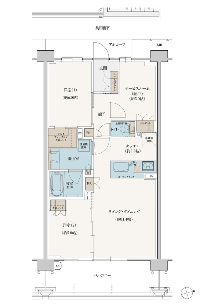 シエリア植田 間取り E type