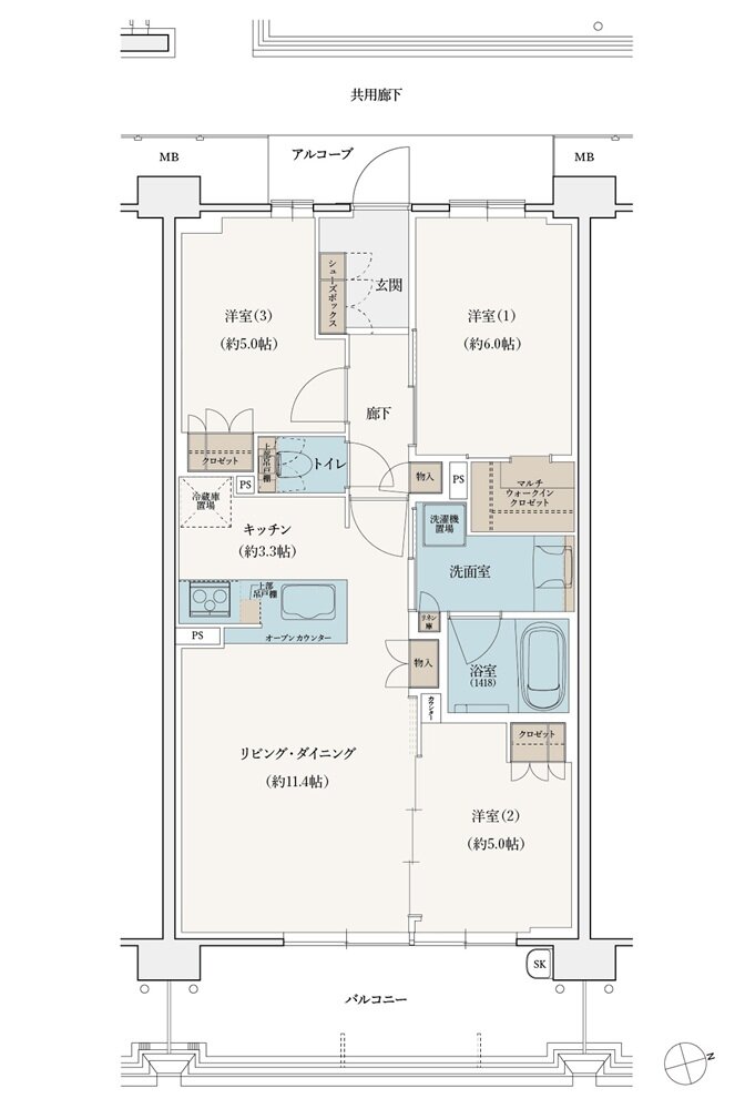 シエリア植田 間取り F type