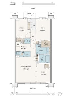 シエリア植田 間取り F type
