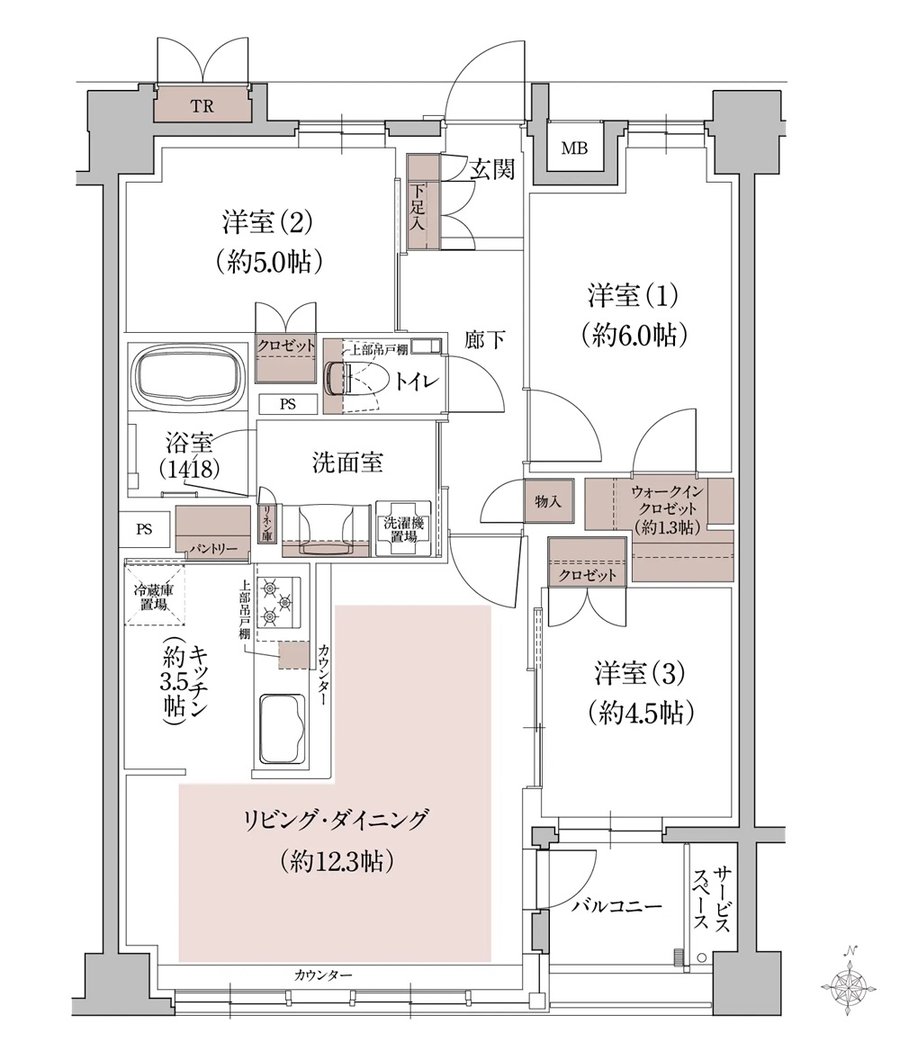 ウエリス岩崎町 THE CLASS 間取り B2 type［先着順］