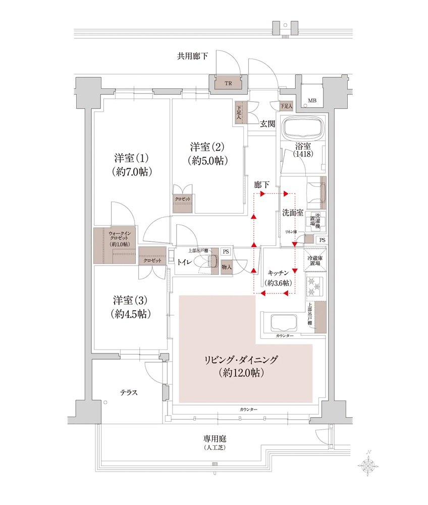 ウエリス岩崎町 THE CLASS 間取り Cg type