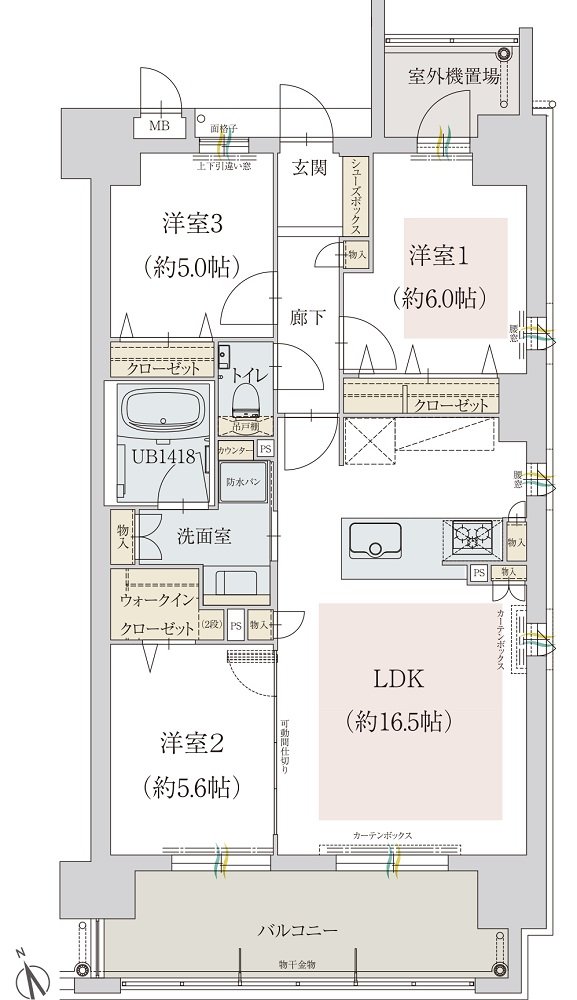 オーヴィジョン朝倉街道駅前 間取り C type