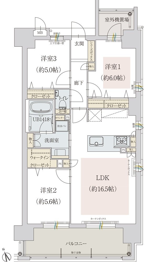 オーヴィジョン朝倉街道駅前 間取り C type MENU PLAN