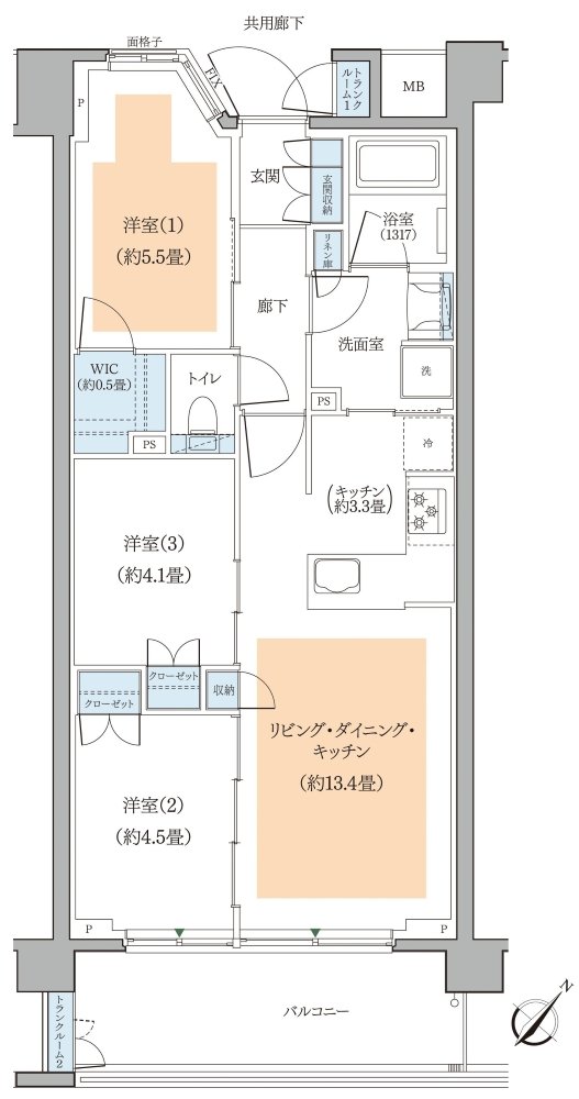 リーフィアレジデンス古淵 間取り J type