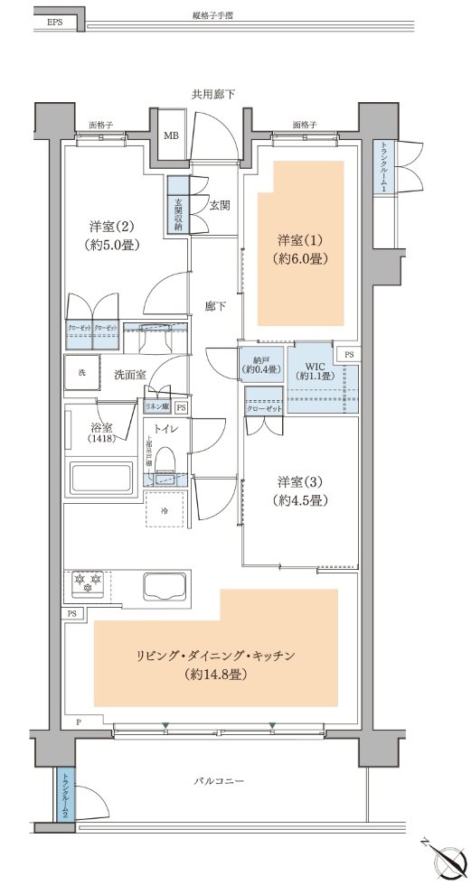 リーフィアレジデンス古淵 間取り F type