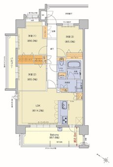 クラブスタイル 和白駅前シーサイド 間取り Aタイプ