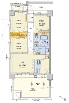 クラブスタイル 和白駅前シーサイド 間取り Atタイプ