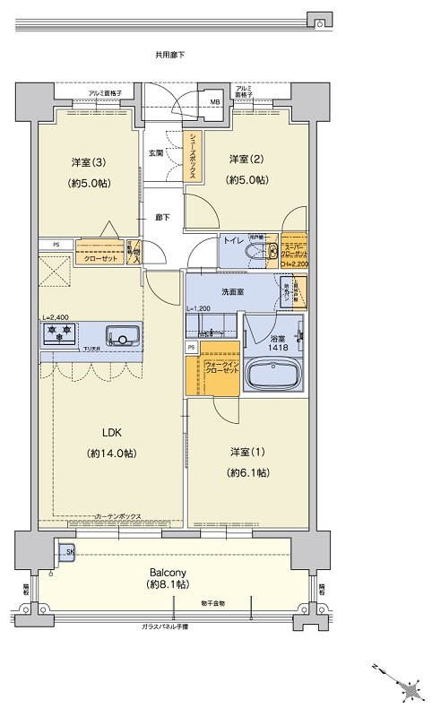 クラブスタイル 和白駅前シーサイド 間取り Bタイプ