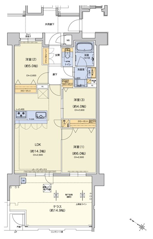 クラブスタイル 和白駅前シーサイド 間取り Dtタイプ