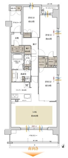 ワコーレ芦屋宮塚町 薫風の邸 間取り E type