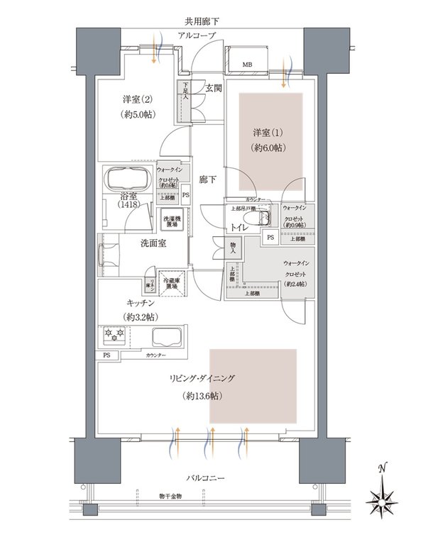 ウエリスタワー和歌山城北 間取り B type［セレクトプラン2］