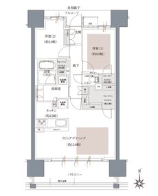 ウエリスタワー和歌山城北 間取り B type［セレクトプラン2］