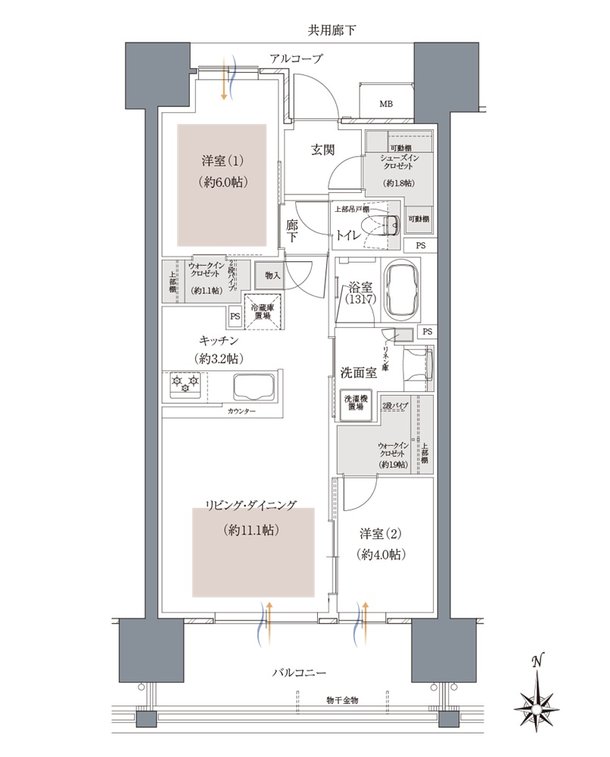 ウエリスタワー和歌山城北 間取り C type［セレクトプラン2］