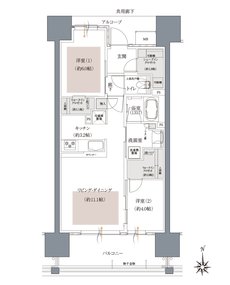 ウエリスタワー和歌山城北 間取り C type［セレクトプラン2］