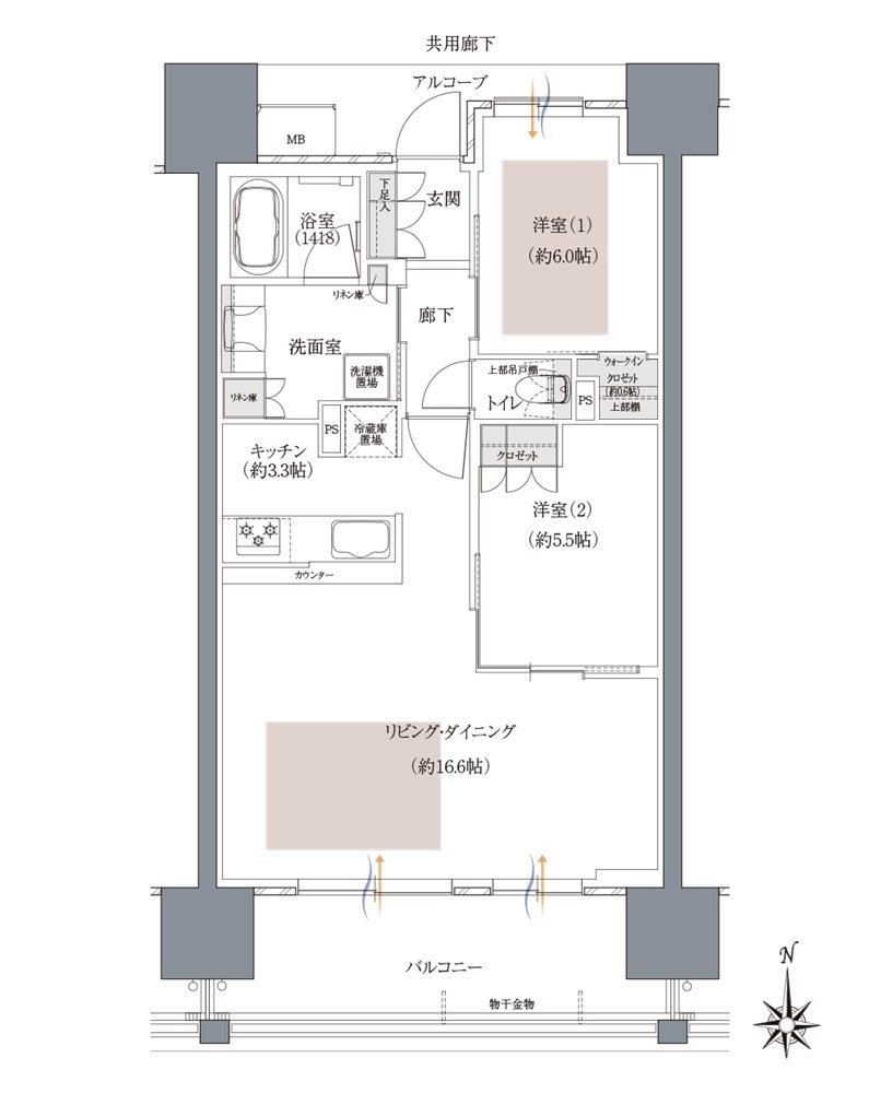 ウエリスタワー和歌山城北 間取り D type［セレクトプラン2］