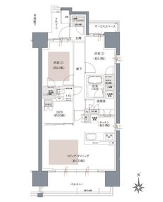 ウエリスタワー和歌山城北 間取り E type［セレクトプラン2］