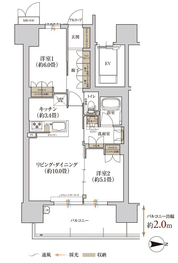 ローレルコートあびこBAUS 間取り E type