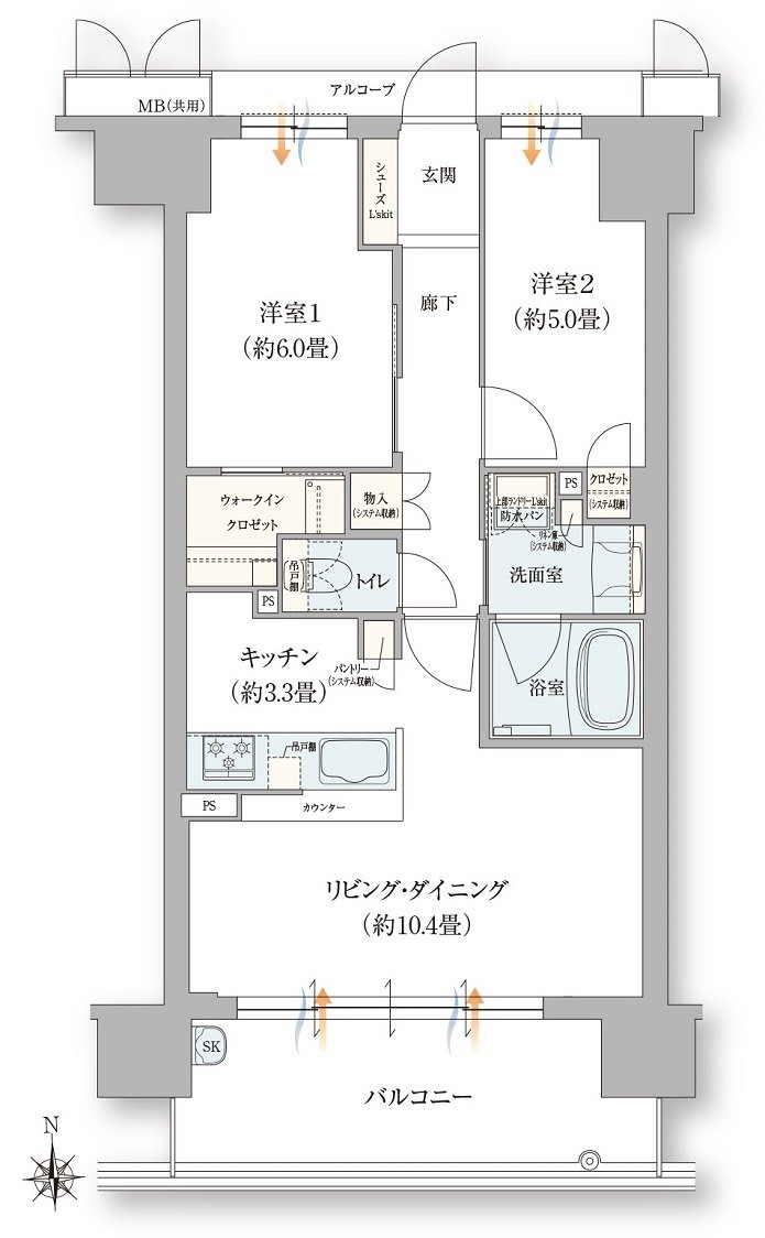 ローレルコート花園ステーションゲート 間取り Bタイプ