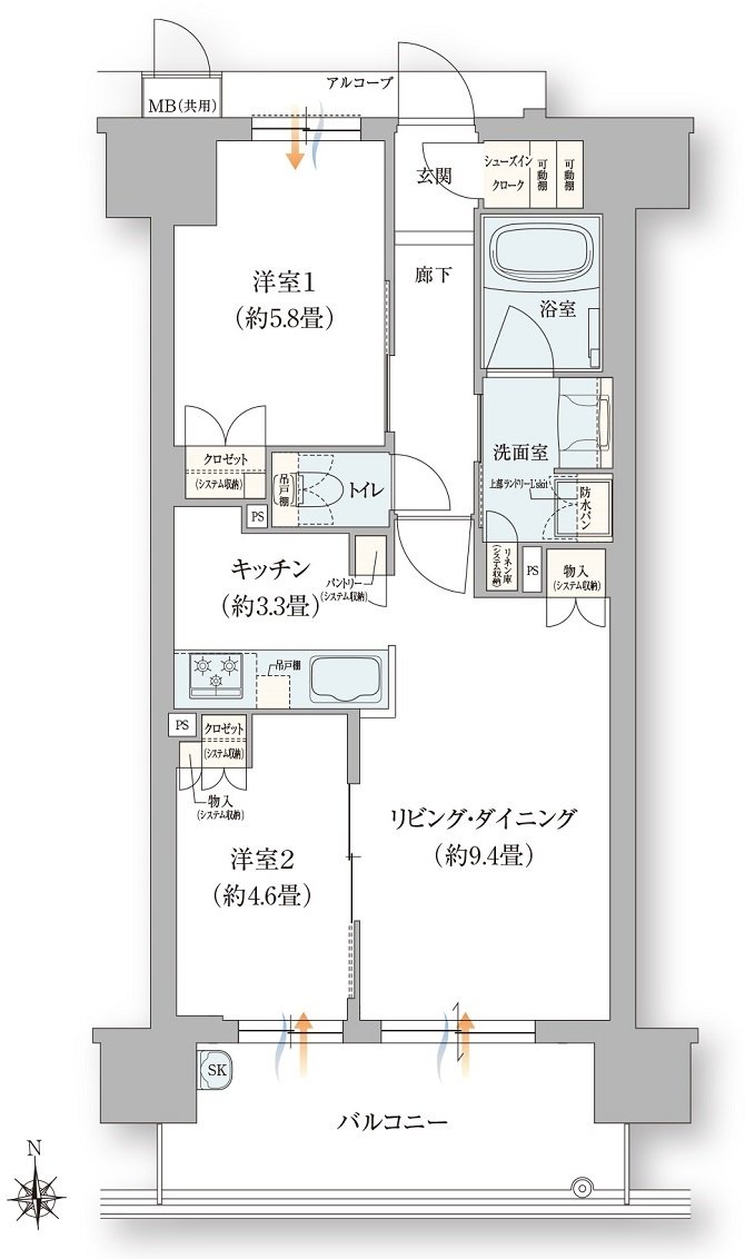 ローレルコート花園ステーションゲート 間取り Cタイプ